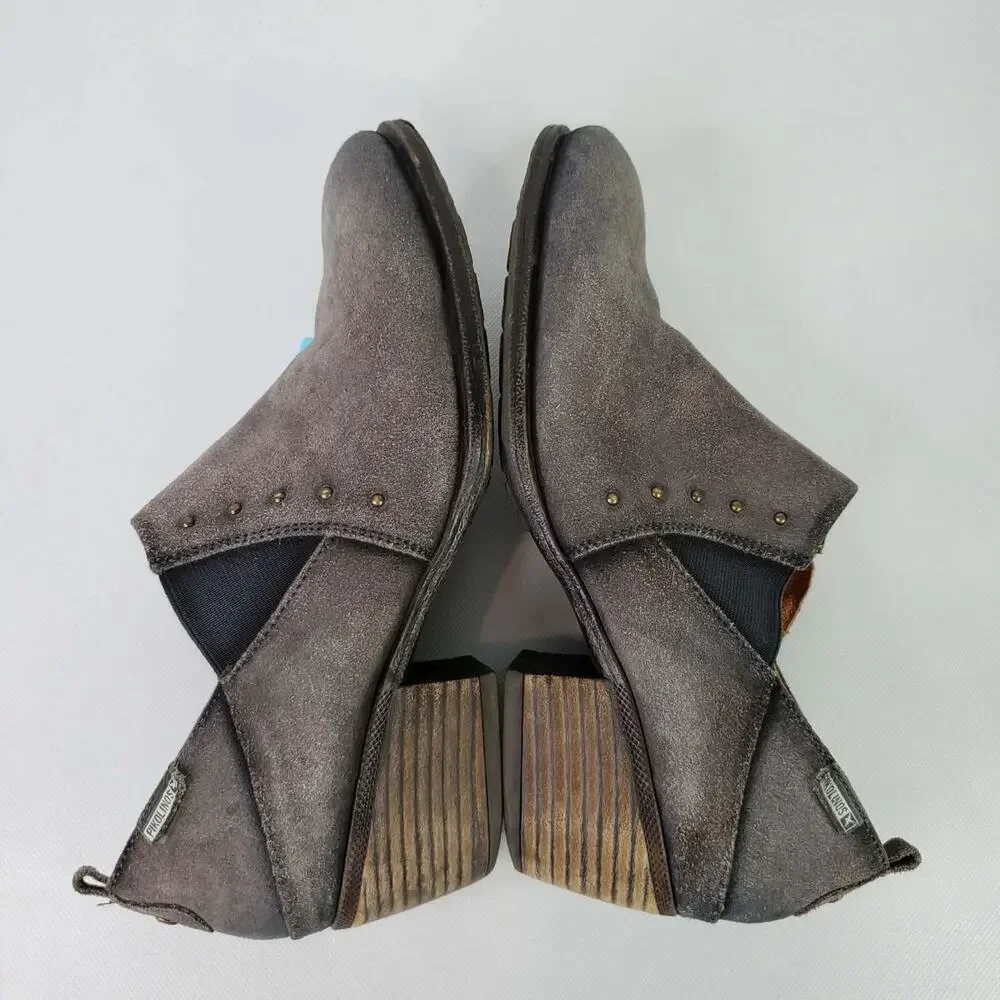 Pikolinos Baqueira Suede Ankle Boots Size EU 41 US 10 Gray Side Zip